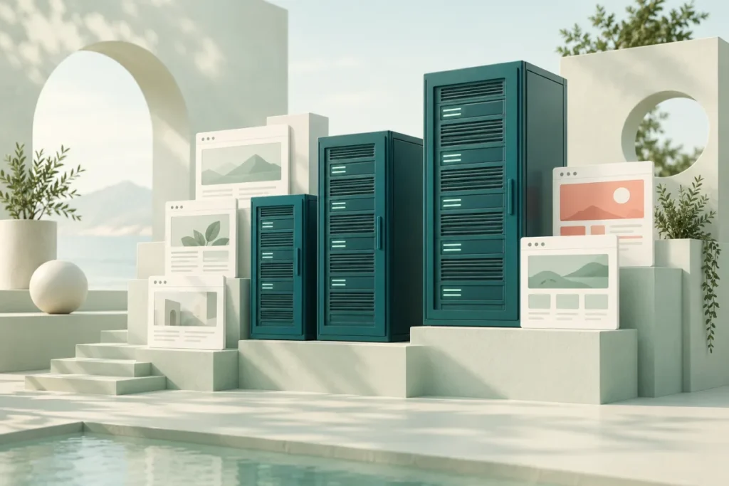 Illustration: mehrere Servermodule und getrennte Website-Projekte